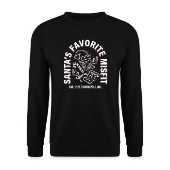 Santa’s Favorite Little Misfit Reindeer - Unisex Pullover - Schwarz - Vorne - Alina (178cm) & Michal (187cm)