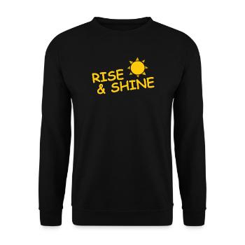 RISE AND SHINE - Unisex Pullover - Schwarz - Vorne - Alina (178cm) & Michal (187cm)