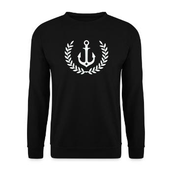 Ancre dans la couronne de laurier - Sweat-shirt Unisexe - noir - Devant - Alina (178cm) & Michal (187cm)