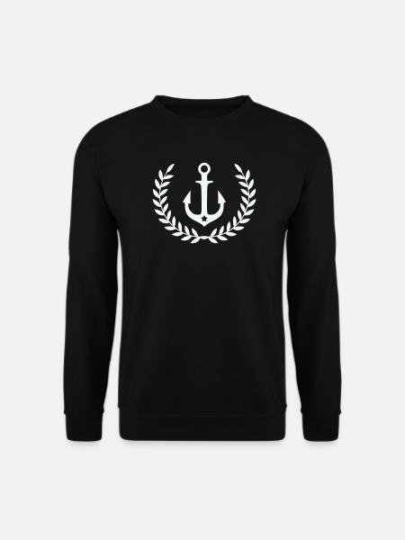 Anker im Lorbeerkranz - Unisex Pullover - Schwarz