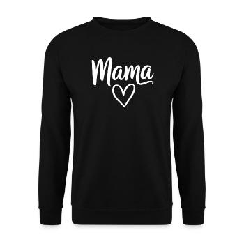 Mama Heart Script - Unisex Sweatshirt - black - Front - Alina (178cm) & Michal (187cm)