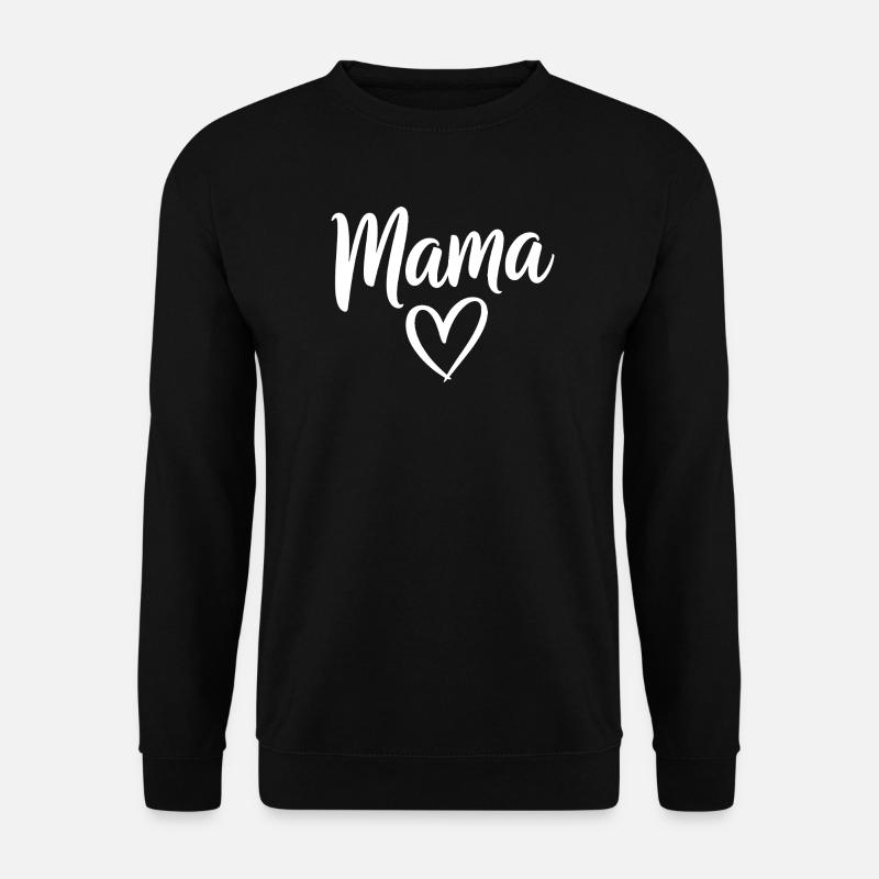 Mama-Liebe-Skript mit Herzmotiv - Unisex Pullover - Schwarz