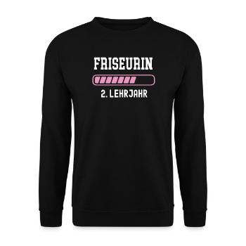 Hairdresser training 2 year apprenticeship second year apprenticeship - Unisex Sweatshirt - black - Front - Alina (178cm) & Michal (187cm)
