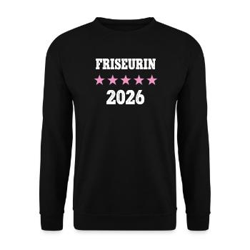 Atelier de coiffure 2026 Nouvel emploi Formation Apprentissage - Sweat-shirt Unisexe - noir - Devant - Alina (178cm) & Michal (187cm)