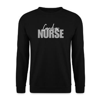 Cardiac Nurse EKG Cardiology RN - Unisex Sweatshirt - black - Front - Alina (178cm) & Michal (187cm)