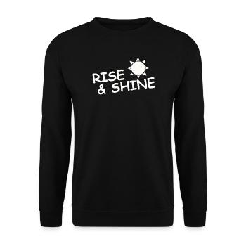 RISE & SHINE - Unisex Pullover - Schwarz - Vorne - Alina (178cm) & Michal (187cm)