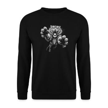 Tiger - Unisex Sweatshirt - black - Front - Alina (178cm) & Michal (187cm)