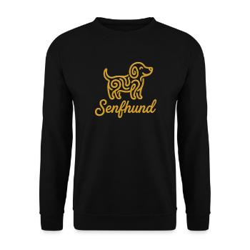 Mustard Dog - Funny Mixed Breed Dog Design - Unisex Sweatshirt - black - Front - Alina (178cm) & Michal (187cm)