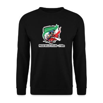 Insigne du Cavalier Passo Dello Stelvio 2758 m - Sweat-shirt Unisexe - noir - Devant - Alina (178cm) & Michal (187cm)