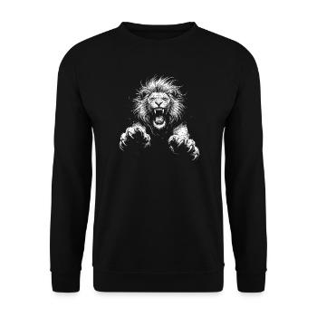 Lion - Sweat-shirt Unisexe - noir - Devant - Alina (178cm) & Michal (187cm)