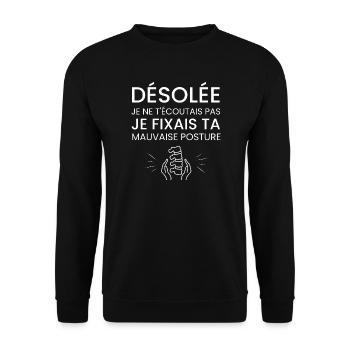 Physiotherapist Humor Funny Gift Physiotherapist - Unisex Sweatshirt - black - Front - Alina (178cm) & Michal (187cm)