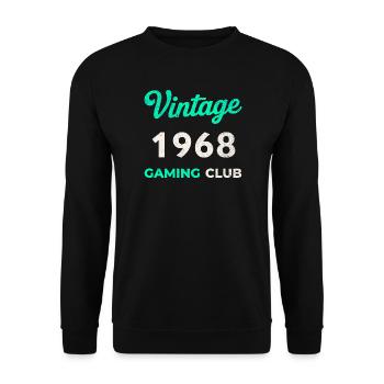 Vintage 1968 – Année de naissance rétro du Gaming Club - Sweat-shirt Unisexe - noir - Devant - Alina (178cm) & Michal (187cm)
