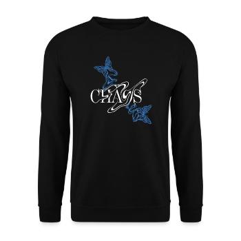 Butterfly font with wings - Unisex Sweatshirt - black - Front - Alina (178cm) & Michal (187cm)