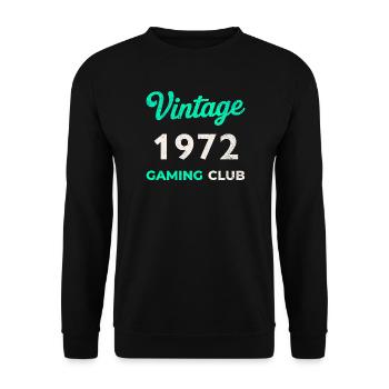 Vintage 1972 – Gaming Club Retro Geburtsjahr_ - Unisex Sweatshirt - black - Front - Alina (178cm) & Michal (187cm)