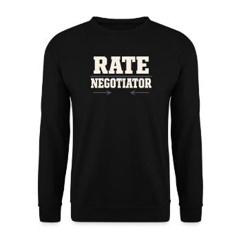 Courtiers en prêts hypothécaires, agents de prêt, - Sweat-shirt Unisexe - noir - Devant - Alina (178cm) & Michal (187cm)