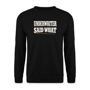 Courtiers en prêts hypothécaires, agents de prêt, - Sweat-shirt Unisexe - noir - Devant - Alina (178cm) & Michal (187cm)