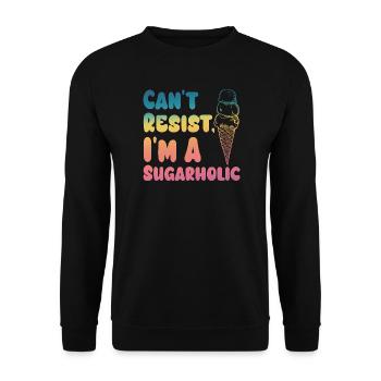 Kann dem Sugarholic Cream Gradient nicht widerstehen - Unisex Pullover - Schwarz - Vorne - Alina (178cm) & Michal (187cm)
