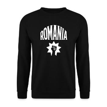 Romania - Unisex Sweatshirt - black - Front - Alina (178cm) & Michal (187cm)