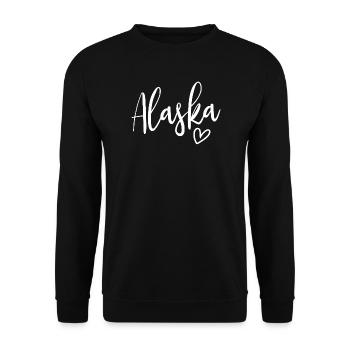 Alaska Heart Women's Love Alaska - Unisex Pullover - Schwarz - Vorne - Alina (178cm) & Michal (187cm)