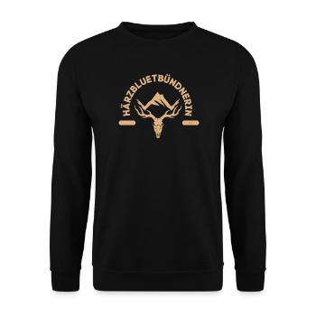 Härzbluetgraubünden - Unisex Sweatshirt - black - Front - Alina (178cm) & Michal (187cm)