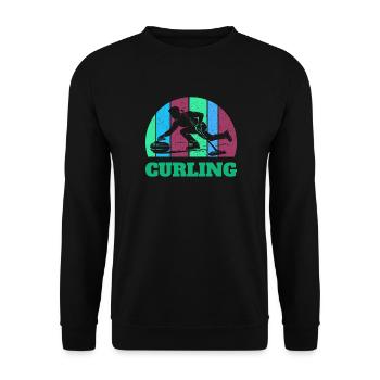 Joueur de curling sport Sports d’hiver Précision sur glace - Sweat-shirt Unisexe - noir - Devant - Alina (178cm) & Michal (187cm)