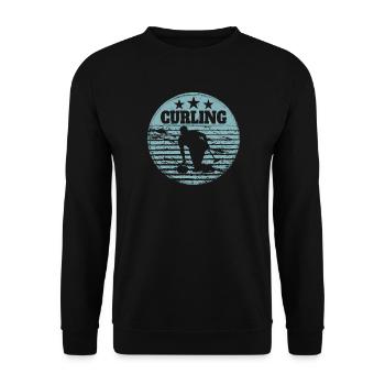 Joueur de curling sport Sports d’hiver Précision sur glace - Sweat-shirt Unisexe - noir - Devant - Alina (178cm) & Michal (187cm)