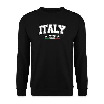 Italie 2026 en lettres imposantes et drapeau - Sweat-shirt Unisexe - noir - Devant - Alina (178cm) & Michal (187cm)