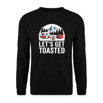 Campfire Camping Scene - Unisex Sweatshirt - black - Front - Alina (178cm) & Michal (187cm)