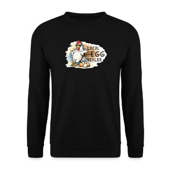 Coq espiègle – Motif drôle de ferme de poulets - Sweat-shirt Unisexe - noir - Devant - Alina (178cm) & Michal (187cm)
