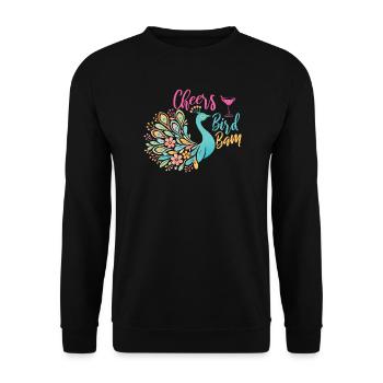 Cheers Bird Bam Mahjong Tiles Funny - Unisex Sweatshirt - black - Front - Alina (178cm) & Michal (187cm)