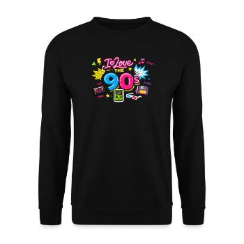 nineties - Unisex Sweatshirt - black - Front - Alina (178cm) & Michal (187cm)