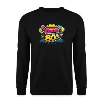 Retour aux années 80 - Sweat-shirt Unisexe - noir - Devant - Alina (178cm) & Michal (187cm)