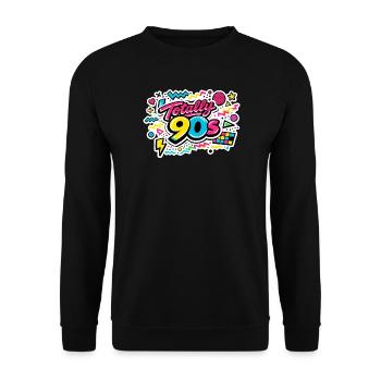 Fête à thème années 90 vintage années 90 - Sweat-shirt Unisexe - noir - Devant - Alina (178cm) & Michal (187cm)