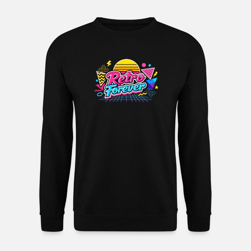 Retro Forever Neon 80er Vibe - Unisex Pullover - Schwarz