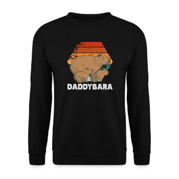 Papa rétro Bara Capybaras Animal mignon et drôle - Sweat-shirt Unisexe - noir - Devant - Alina (178cm) & Michal (187cm)