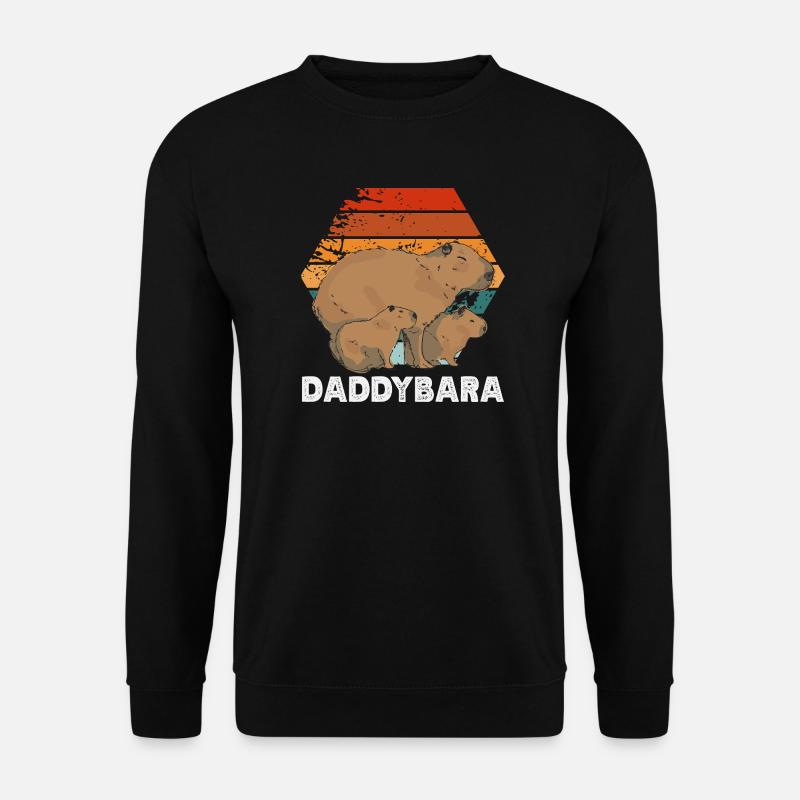 Retro Daddy Bara Capybaras Cute Funny Animal - Unisex Sweatshirt - black