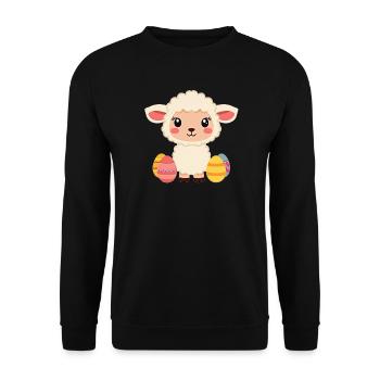 Sheep at Easter - Unisex Sweatshirt - black - Front - Alina (178cm) & Michal (187cm)