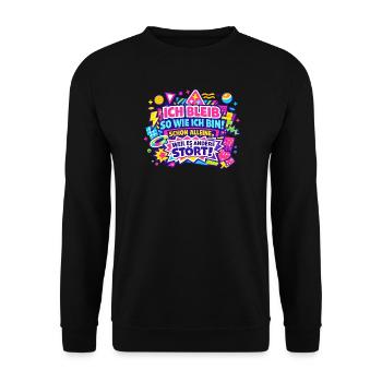 Ich Bleib So Wie Ich Bin – Allein Stark - Unisex Pullover - Schwarz - Vorne - Alina (178cm) & Michal (187cm)
