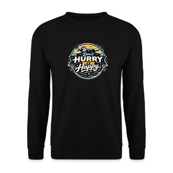 Dont Hurry Be Happy Sloth - Unisex Sweatshirt - black - Front - Alina (178cm) & Michal (187cm)