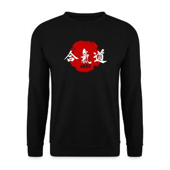 Aikido-Kampfkünste-Kanji - Unisex Pullover - Schwarz - Vorne - Alina (178cm) & Michal (187cm)