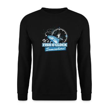 Drôle de dicto de pêche - Accro à l’humour de pêche - Sweat-shirt Unisexe - noir - Devant - Alina (178cm) & Michal (187cm)