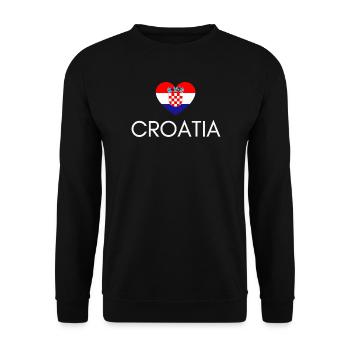Cœur avec drapeau croate, j’aime la Croatie - Sweat-shirt Unisexe - noir - Devant - Alina (178cm) & Michal (187cm)