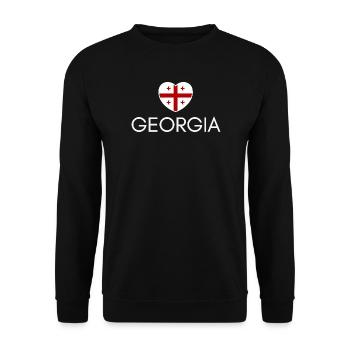 Cœur avec drapeau de Géorgie, j’aime la Géorgie - Sweat-shirt Unisexe - noir - Devant - Alina (178cm) & Michal (187cm)