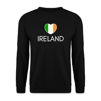 Herz mit irischer Flagge, ich liebe Irland - Unisex Pullover - Schwarz - Vorne - Alina (178cm) & Michal (187cm)