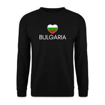 Herz mit bulgarischer Flagge, ich liebe Bulgarien - Unisex Pullover - Schwarz - Vorne - Alina (178cm) & Michal (187cm)