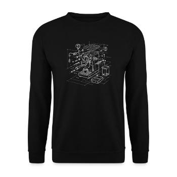 espresso machine blueprint - Unisex Pullover - Schwarz - Vorne - Alina (178cm) & Michal (187cm)