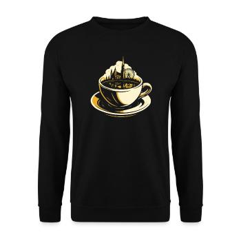 Vienna in a Cup - Unisex Sweatshirt - black - Front - Alina (178cm) & Michal (187cm)