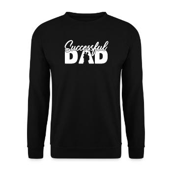 Erfolgreiche Vater-Silhouette Fette Typografie-Kunst - Unisex Pullover - Schwarz - Vorne - Alina (178cm) & Michal (187cm)