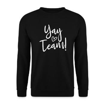 Hourra, l’équipe ! Hourra, équipe de fans de sport sans méfiance - Sweat-shirt Unisexe - noir - Devant - Alina (178cm) & Michal (187cm)