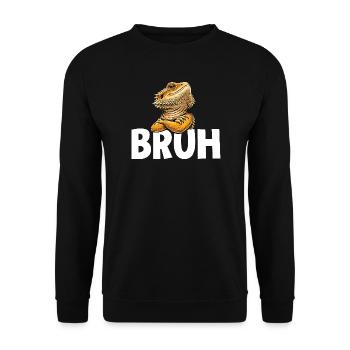 Bruh Pogona Bearded Dragon Funny Meme - Unisex Sweatshirt - black - Front - Alina (178cm) & Michal (187cm)
